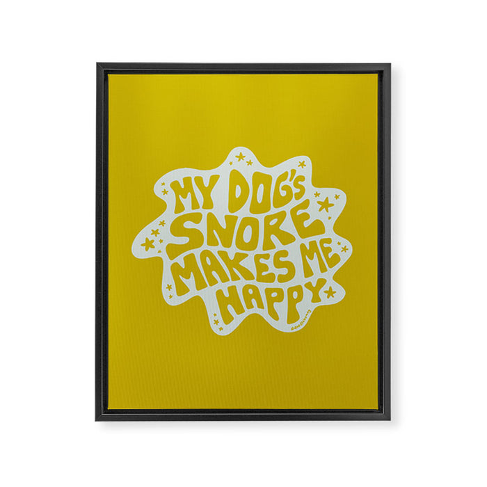 My Dogs Snore Makes Me Happy in Green Framed Canvas Print Gallery Image 1