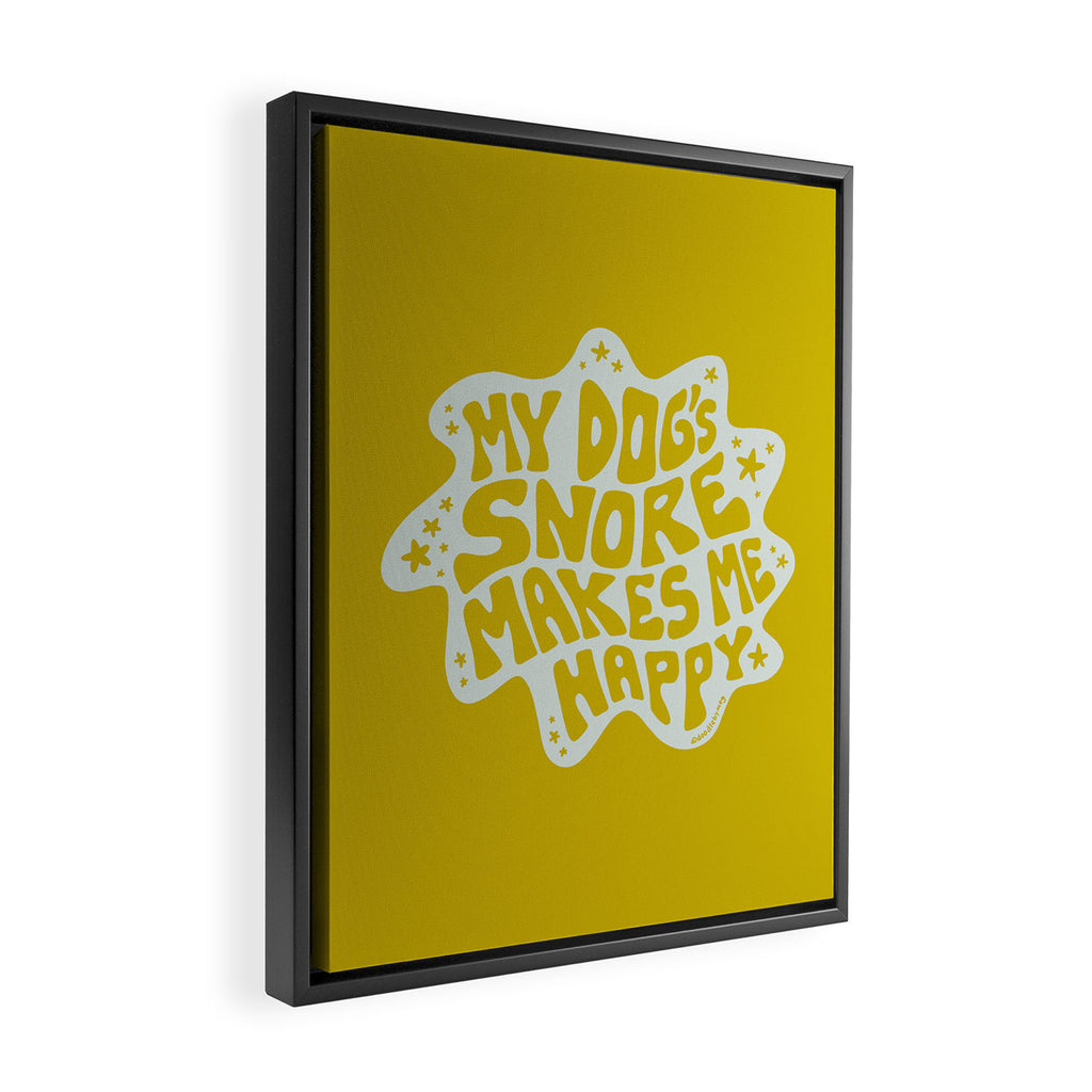 My Dogs Snore Makes Me Happy in Green Framed Canvas Print Gallery Image 2