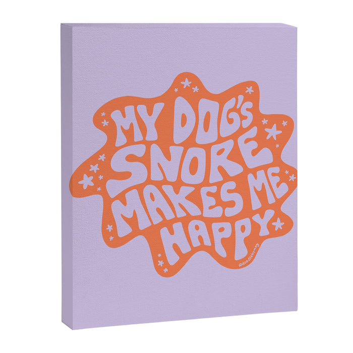 My Dogs Snore Makes Me Happy in Purple Canvas Print Gallery Image 1