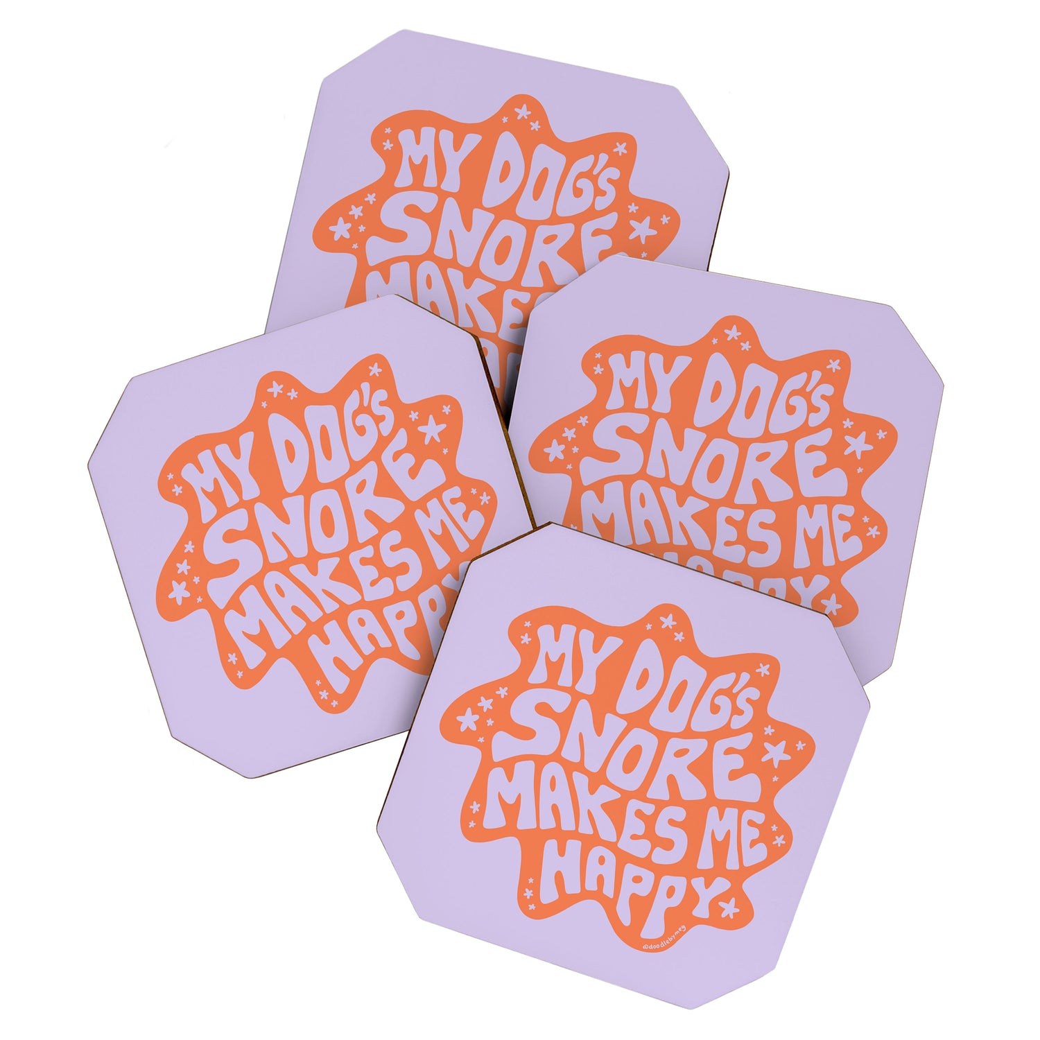 My Dogs Snore Makes Me Happy in Purple Coaster Gallery Image 1