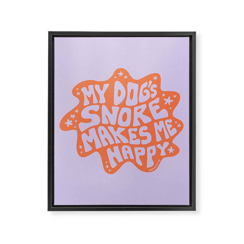 My Dogs Snore Makes Me Happy in Purple Framed Canvas Print Gallery Image 8