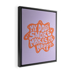 My Dogs Snore Makes Me Happy in Purple Framed Canvas Print Gallery Image 2