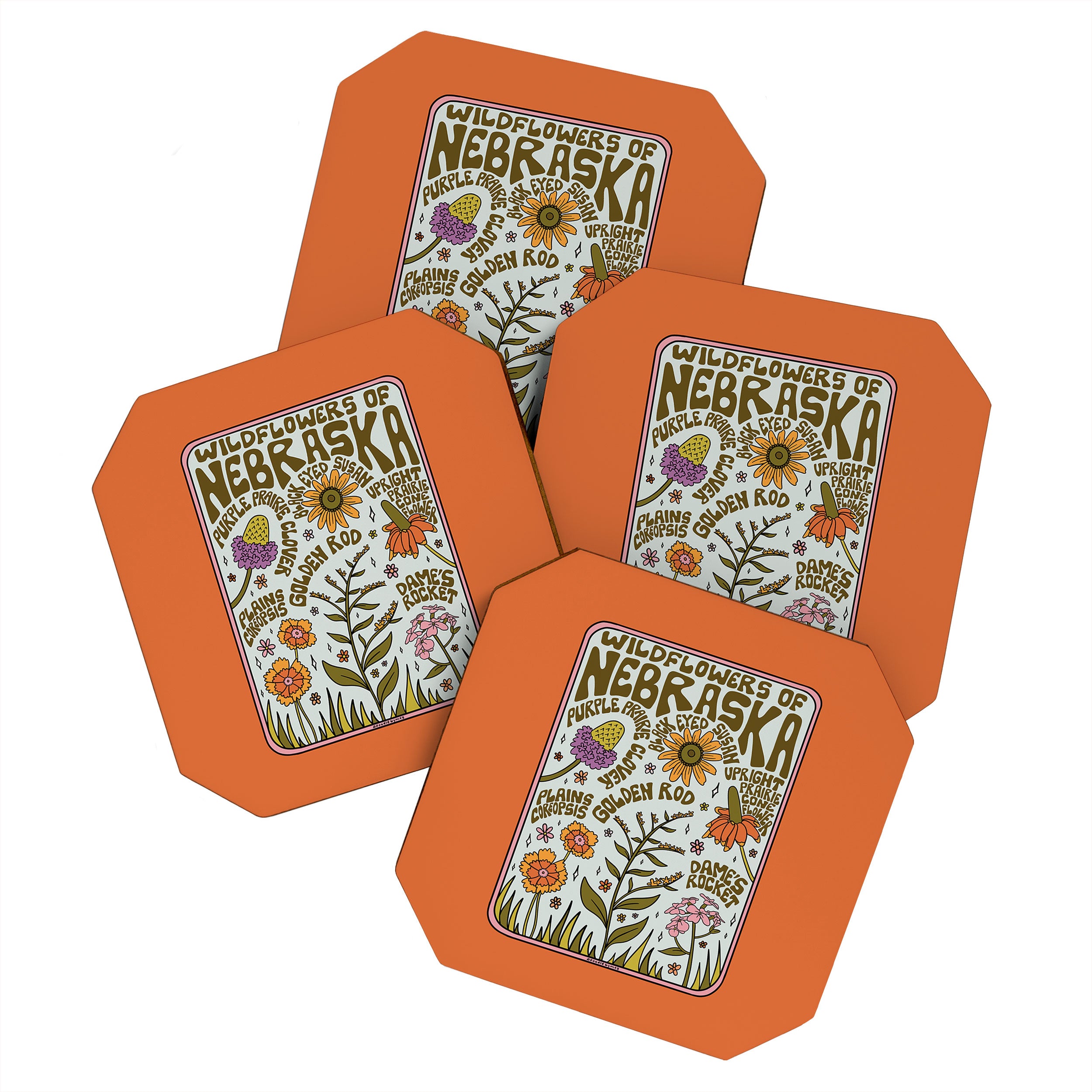 Nebraska Wildflowers Coaster Gallery Image 1