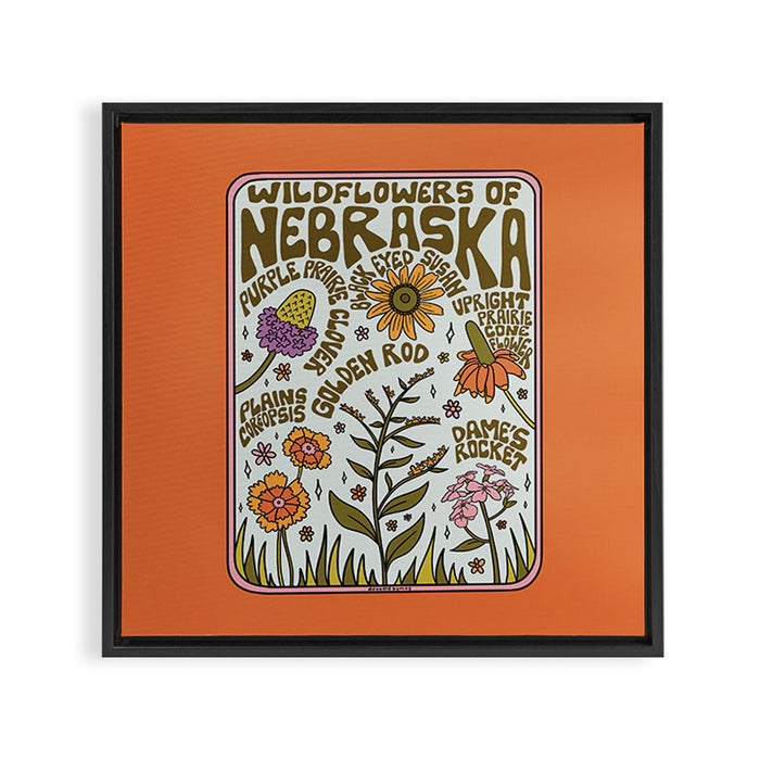 Nebraska Wildflowers Framed Canvas Print Gallery Image 1
