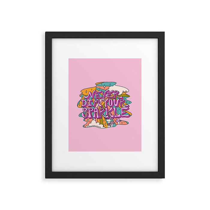 Never Dim Your Sparkle Framed Art Print Gallery Image 1
