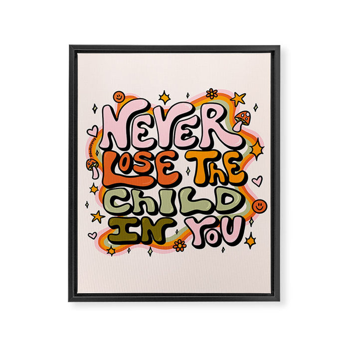 Never Lose the Child In You Framed Canvas Print Gallery Image 1