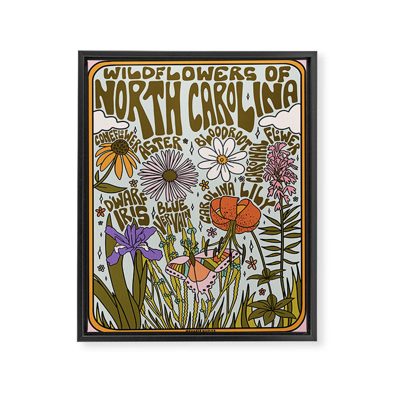North Carolina Wildflower Framed Canvas Print Gallery Image 8