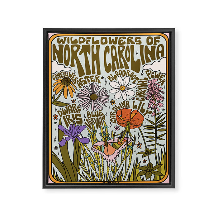 North Carolina Wildflower Framed Canvas Print Gallery Image 1