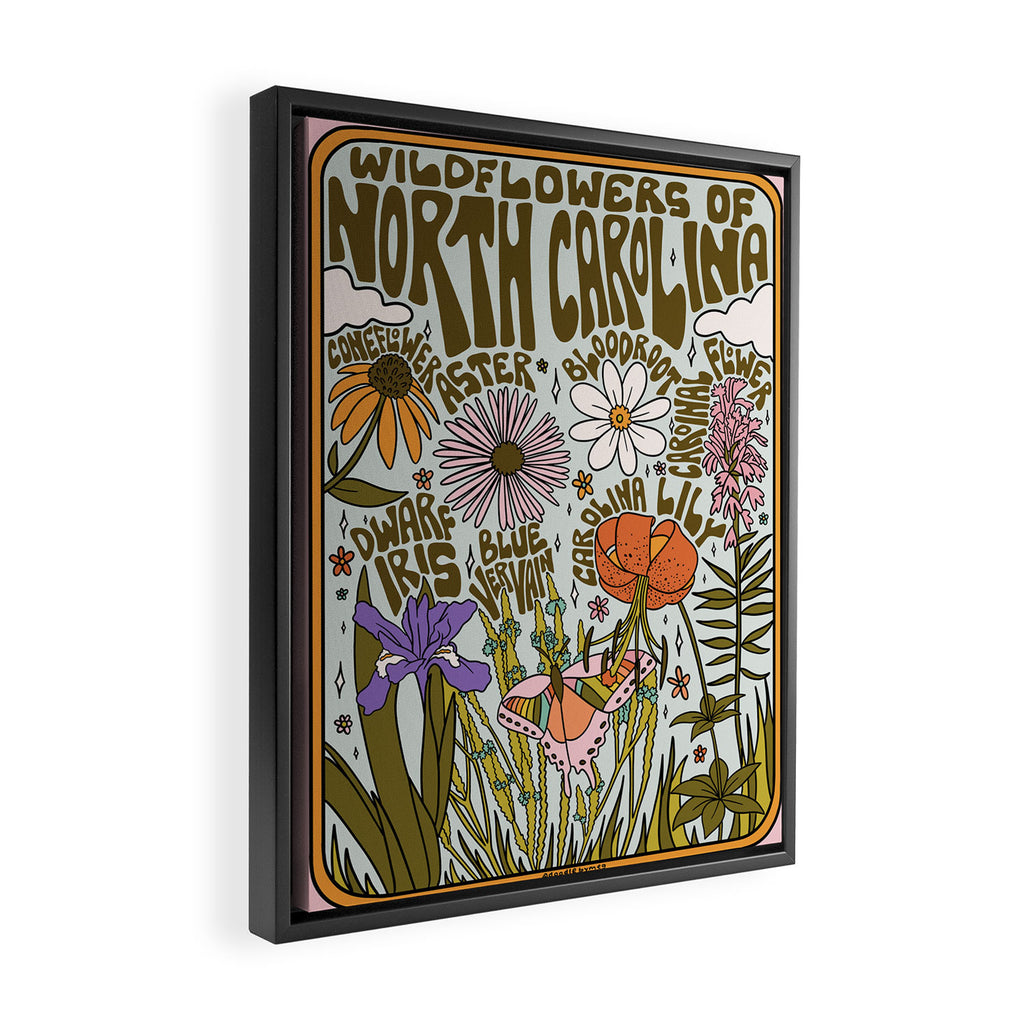 North Carolina Wildflower Framed Canvas Print Gallery Image 2