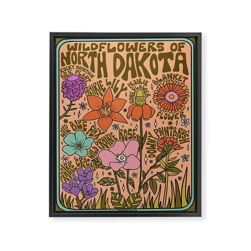 North Dakota Wildflowers Framed Canvas Print Gallery Image 8