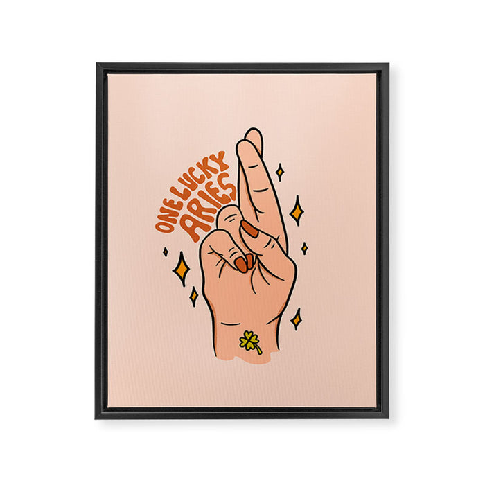 One Lucky Aries Framed Canvas Print Gallery Image 1