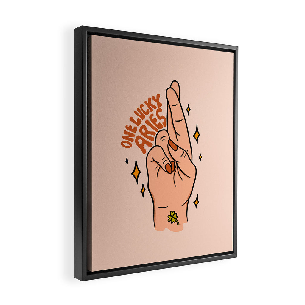 One Lucky Aries Framed Canvas Print Gallery Image 2