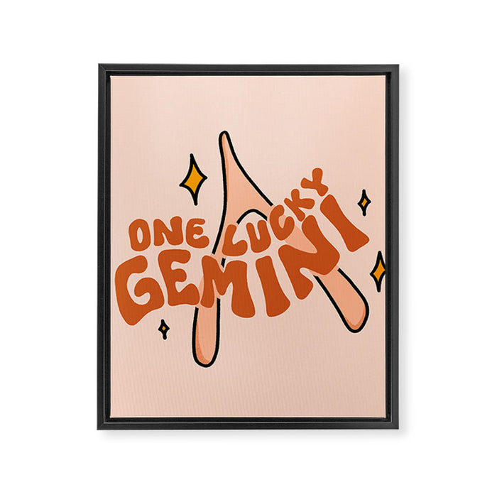 One Lucky Gemini Framed Canvas Print Gallery Image 1