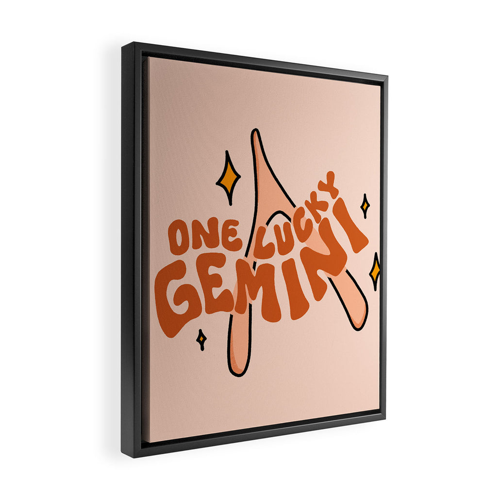 One Lucky Gemini Framed Canvas Print Gallery Image 2