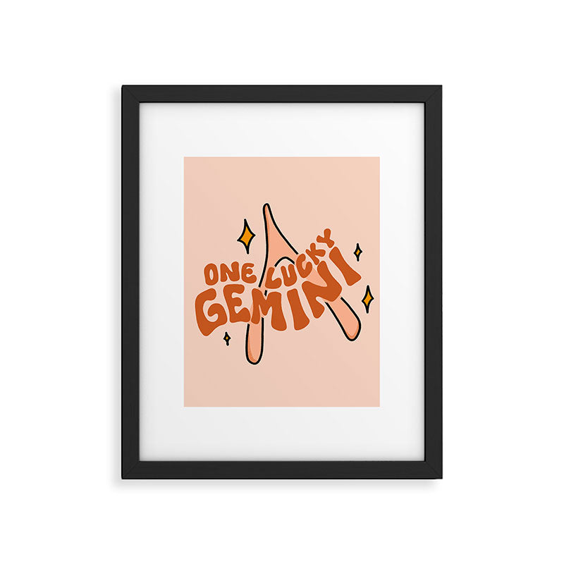 One Lucky Gemini Framed Art Print Gallery Image 6