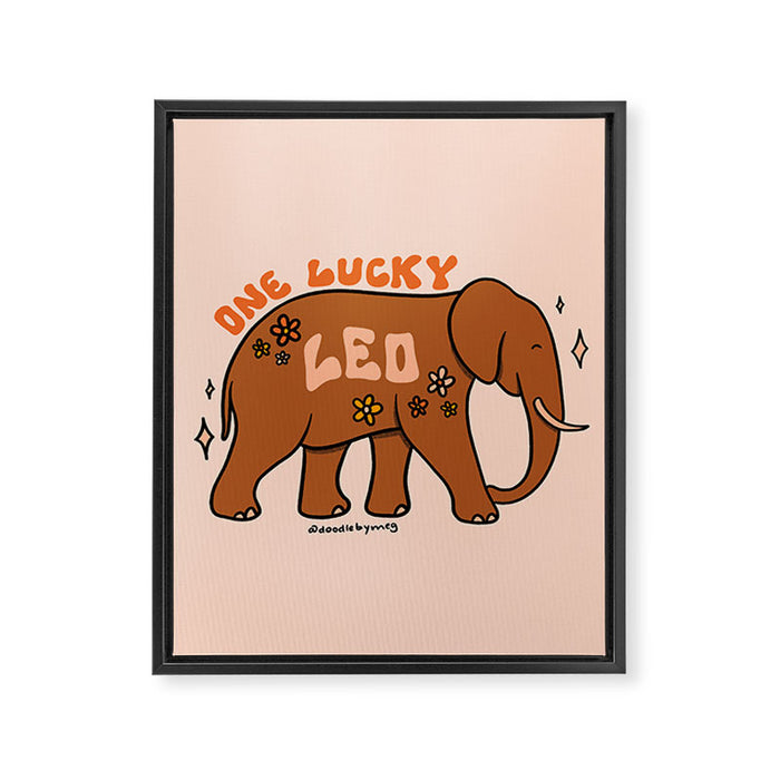 One Lucky Leo Framed Canvas Print Gallery Image 1