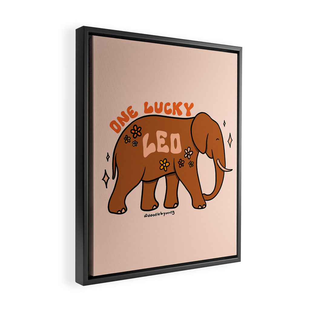 One Lucky Leo Framed Canvas Print Gallery Image 2