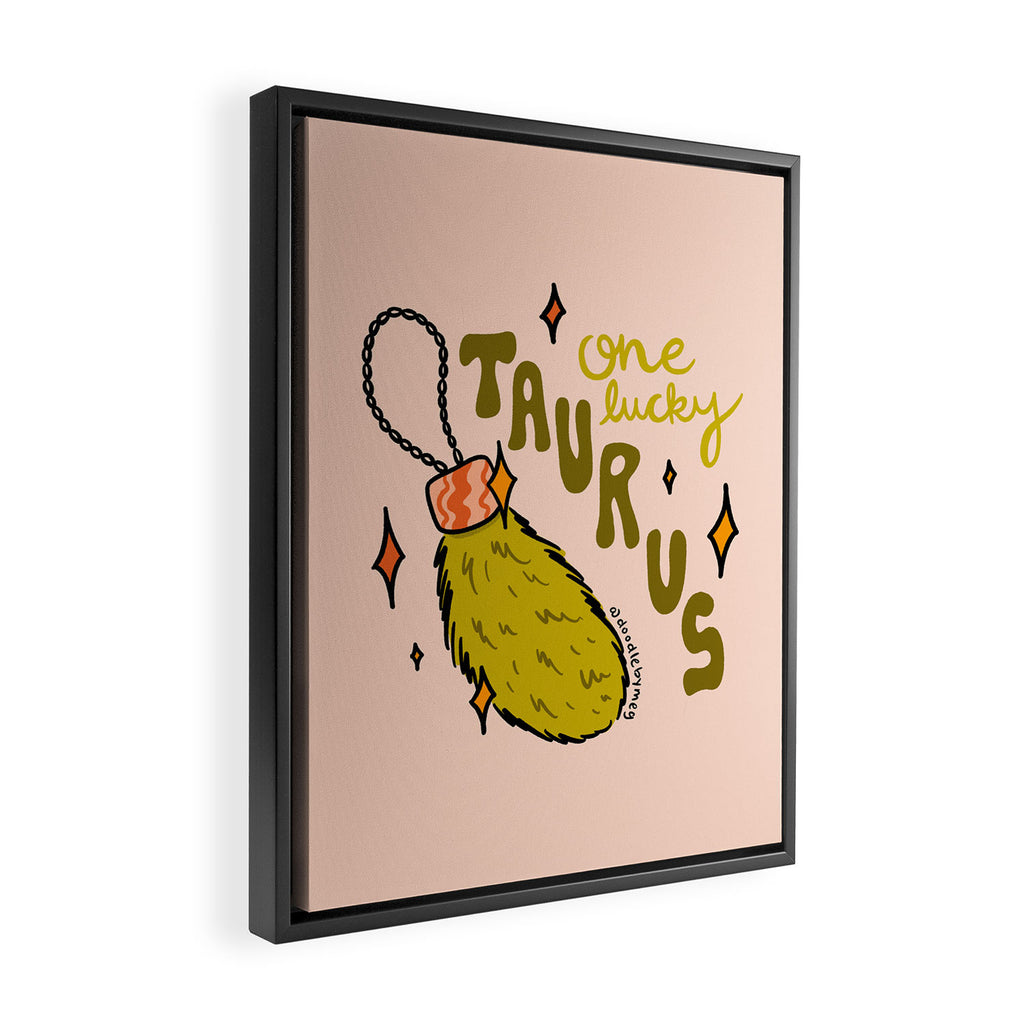 One Lucky Taurus Framed Canvas Print Gallery Image 2