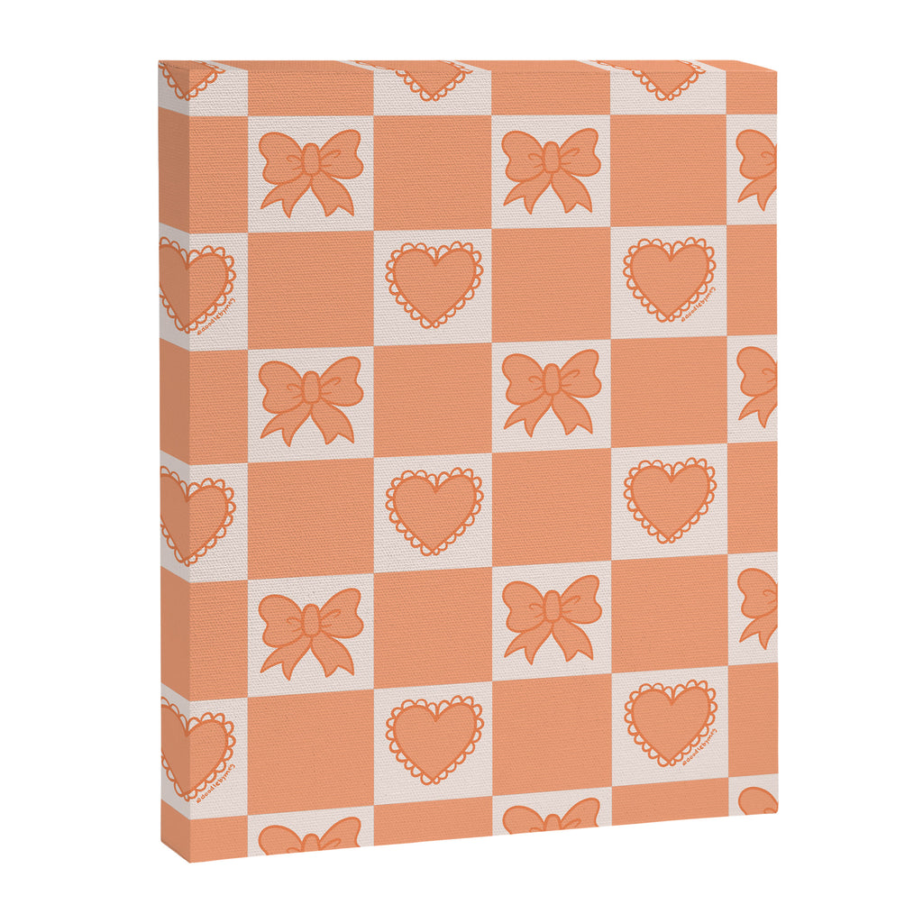 Orange Bow Checkered Print Canvas Print Gallery Image 8