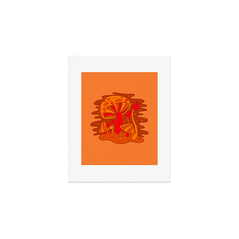 Orange Mushrooms Art Print Gallery Image 1