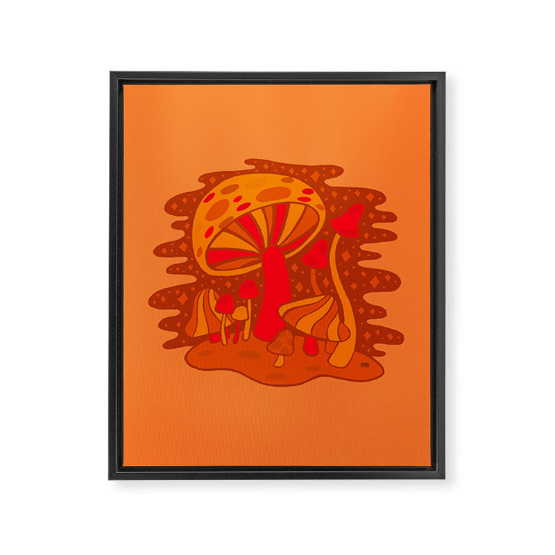 Orange Mushrooms Framed Canvas Print Gallery Image 8