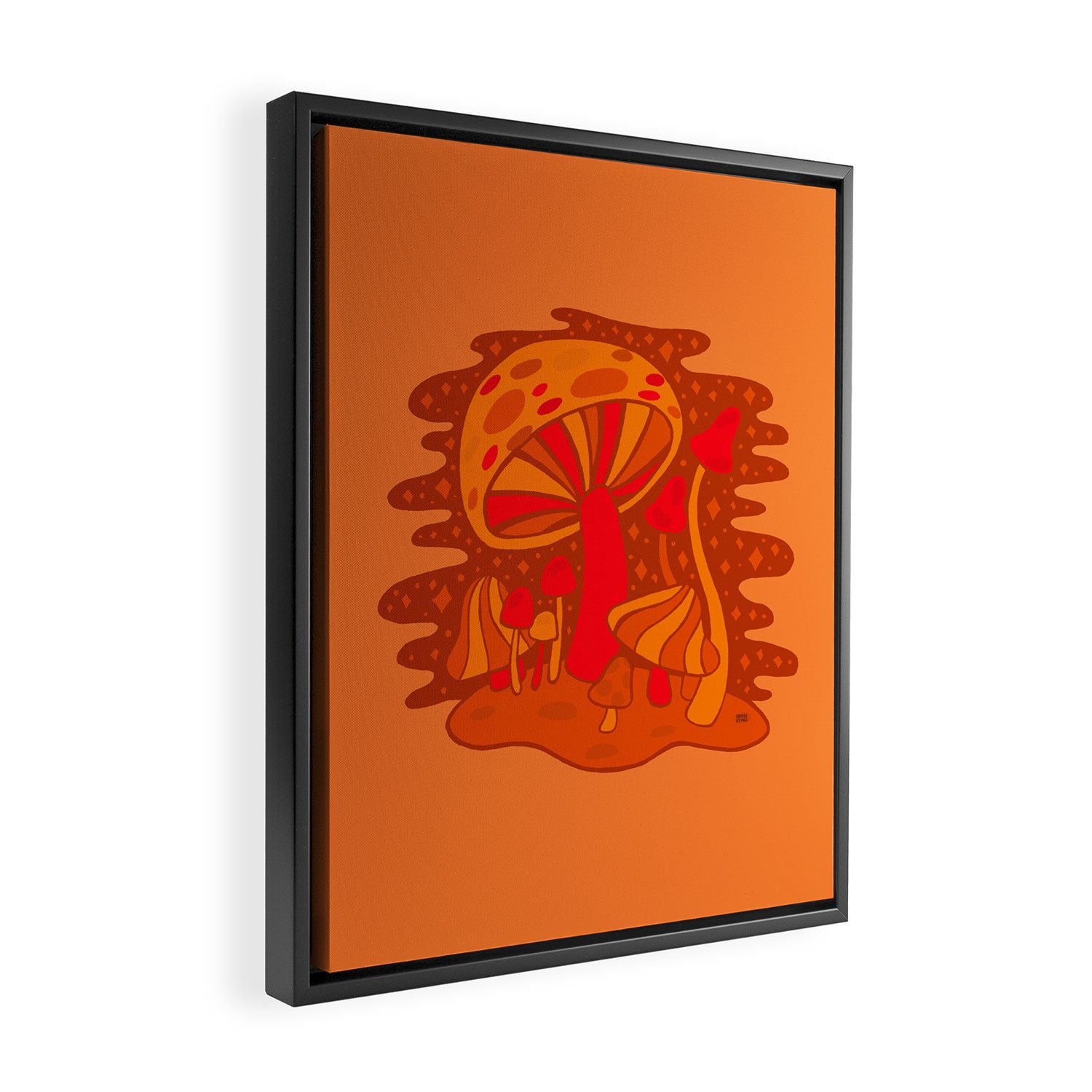 Orange Mushrooms Framed Canvas Print Gallery Image 2