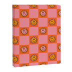 Orange Pink Smiley Checkerboard Print Canvas Print Gallery Image 8