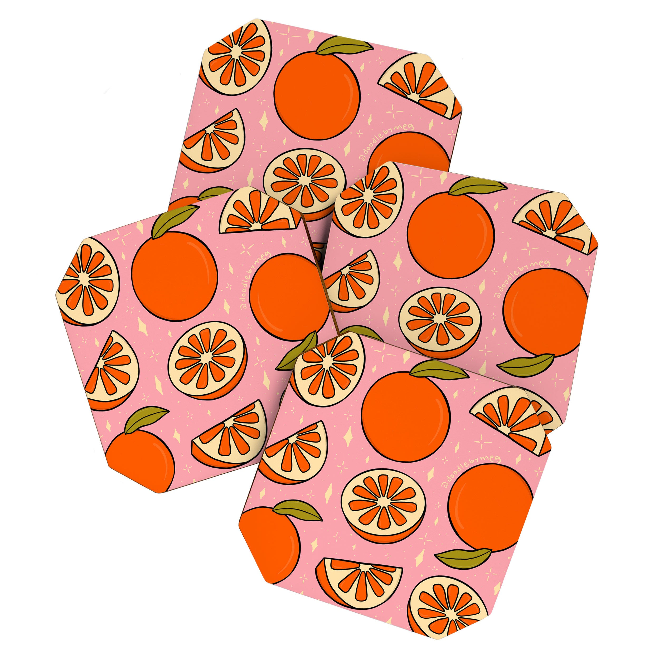 Orange Print Coaster Gallery Image 1