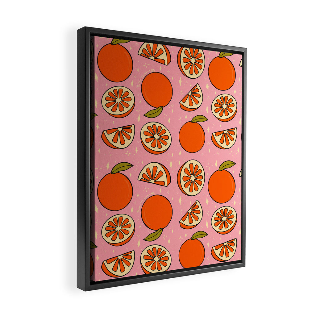 Orange Print Framed Canvas Print Gallery Image 2