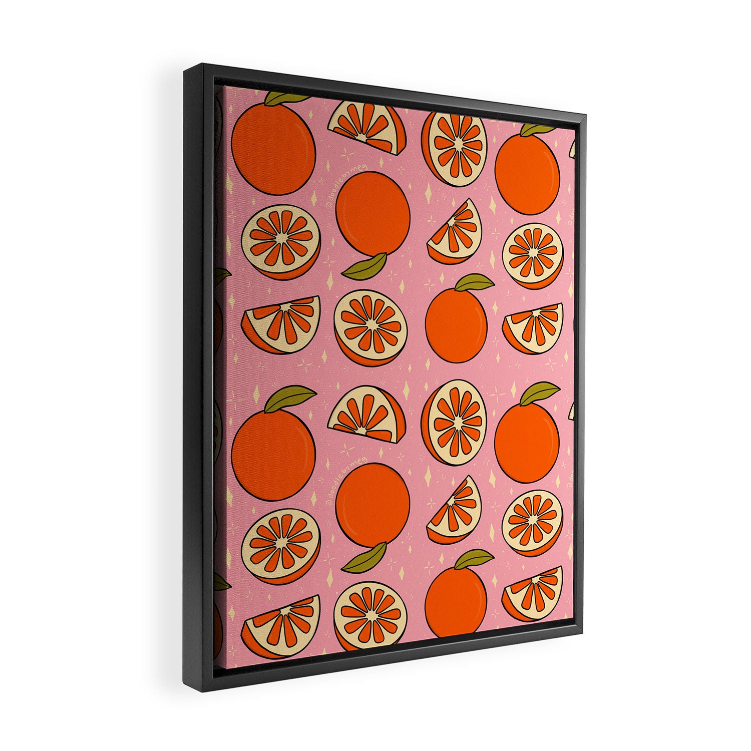 Orange Print Framed Canvas Print Gallery Image 2