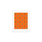 Orange Smiley Face Checkerboard Print Art Print Gallery Image 1