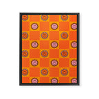 Orange Smiley Face Checkerboard Print Framed Canvas Print Gallery Image 8