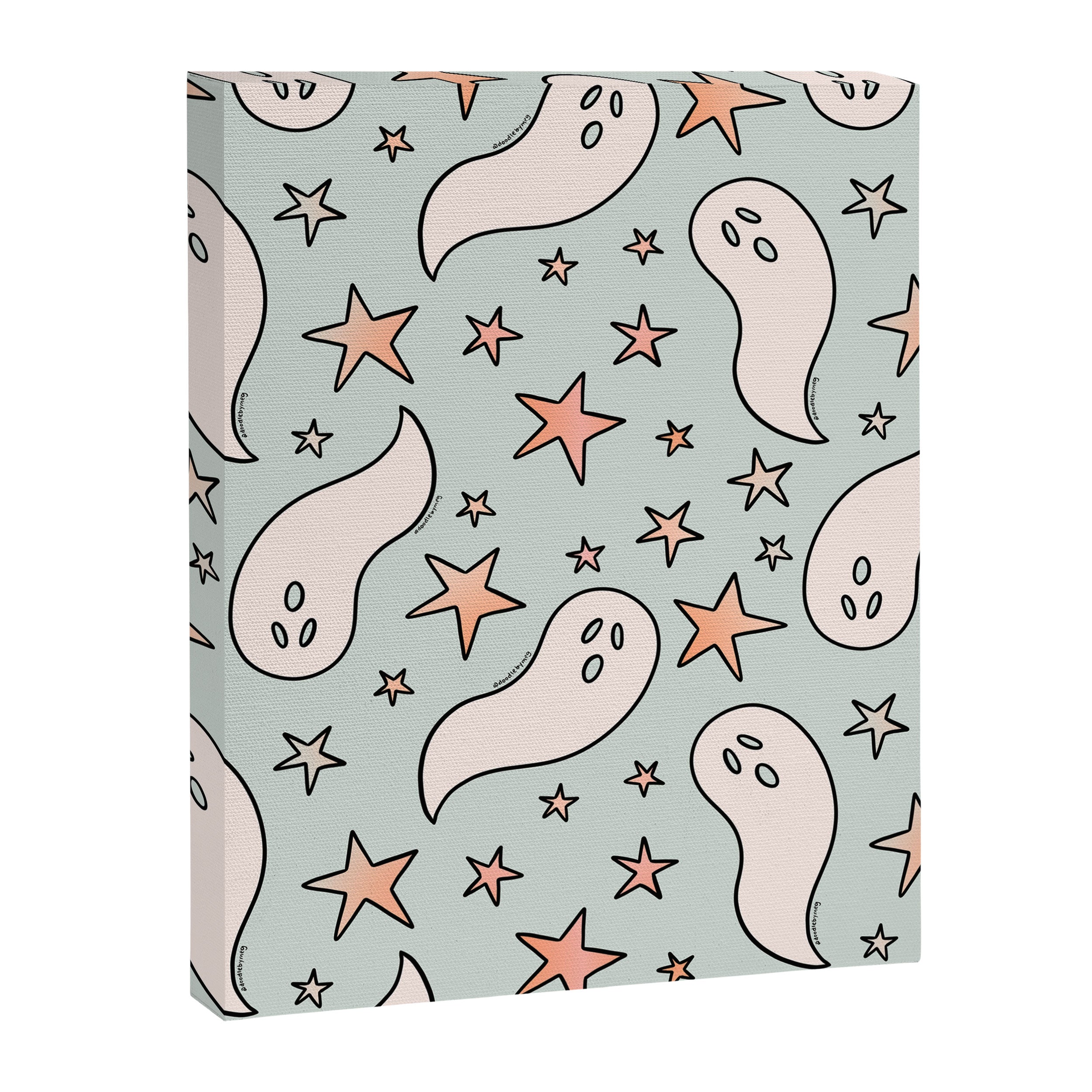Pastel Ghost Print in Blue Canvas Print Gallery Image 8