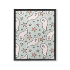 Pastel Ghost Print in Blue Framed Canvas Print Gallery Image 8