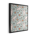 Pastel Ghost Print in Blue Framed Canvas Print Gallery Image 2