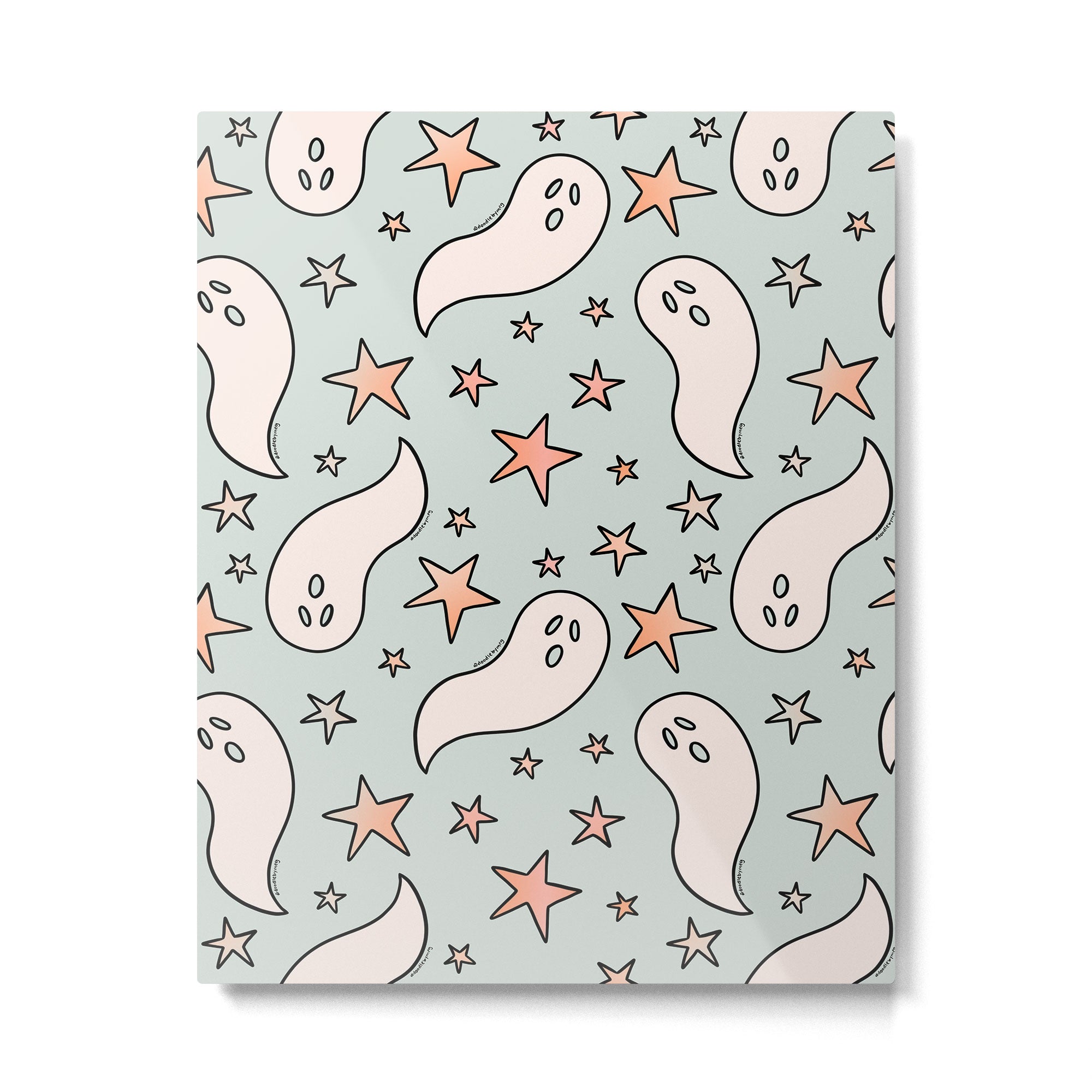 Pastel Ghost Print in Blue Metal Print Gallery Image 6