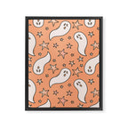 Pastel Ghost Print in Peach Framed Canvas Print Gallery Image 8
