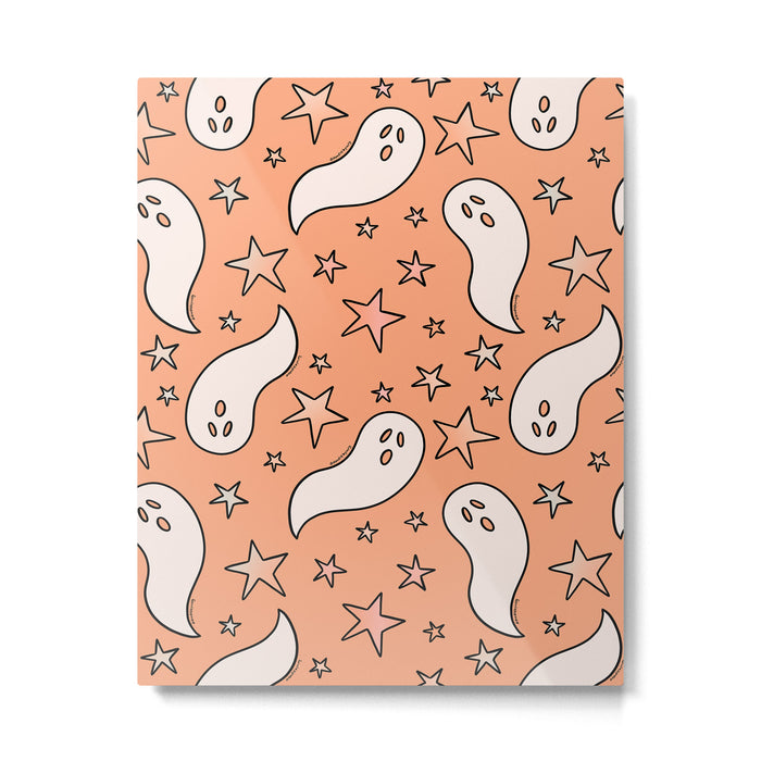 Pastel Ghost Print in Peach Metal Print Gallery Image 1