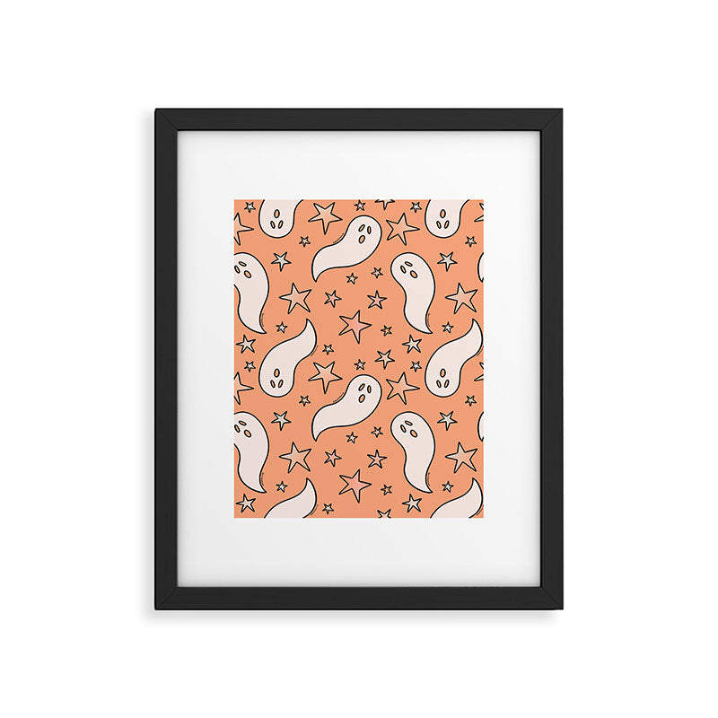 Pastel Ghost Print in Peach Framed Art Print Gallery Image 6