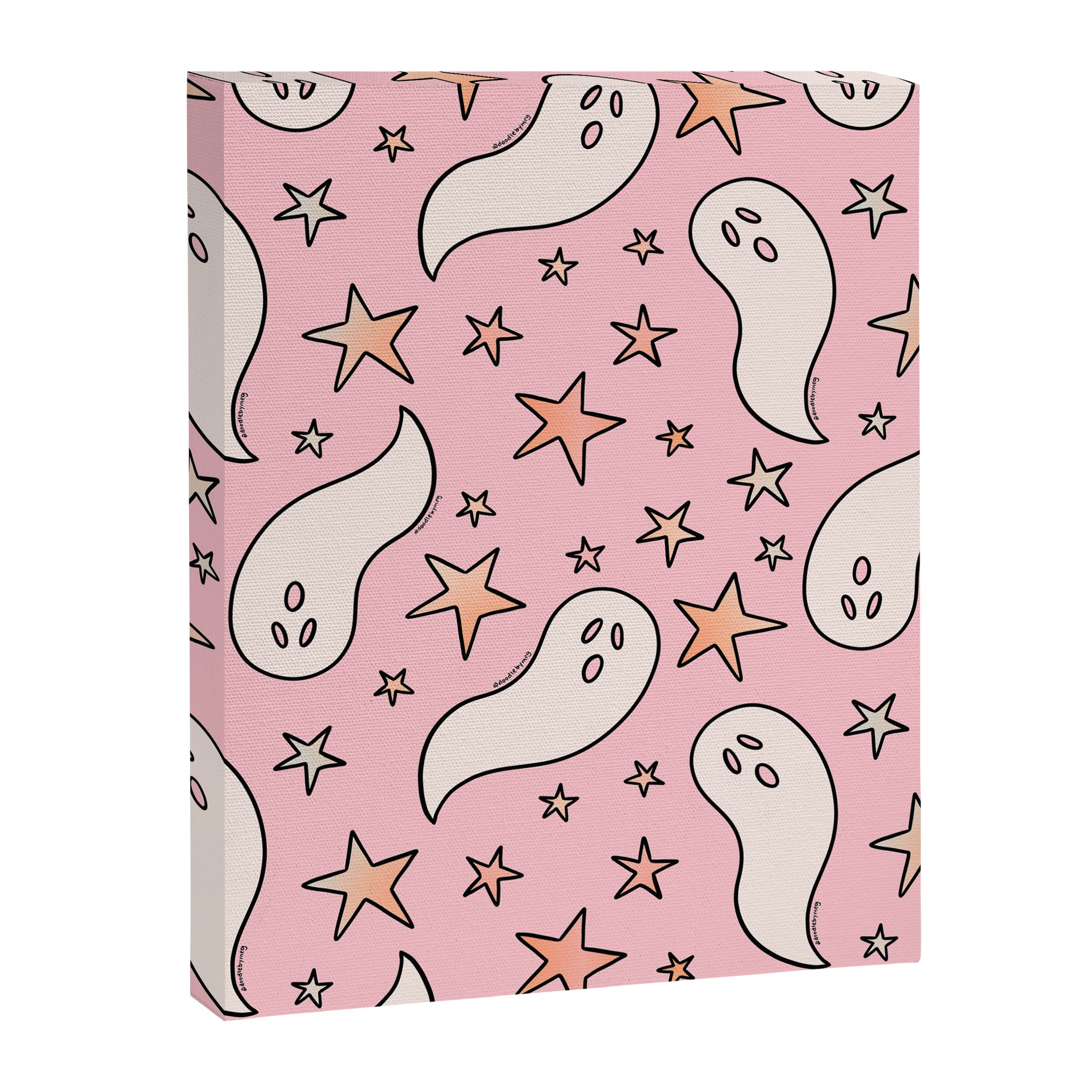 Pastel Ghost Print in Pink Canvas Print Gallery Image 8