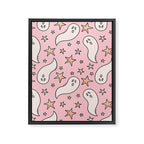 Pastel Ghost Print in Pink Framed Canvas Print Gallery Image 8