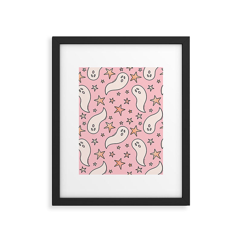 Pastel Ghost Print in Pink Framed Art Print Gallery Image 6
