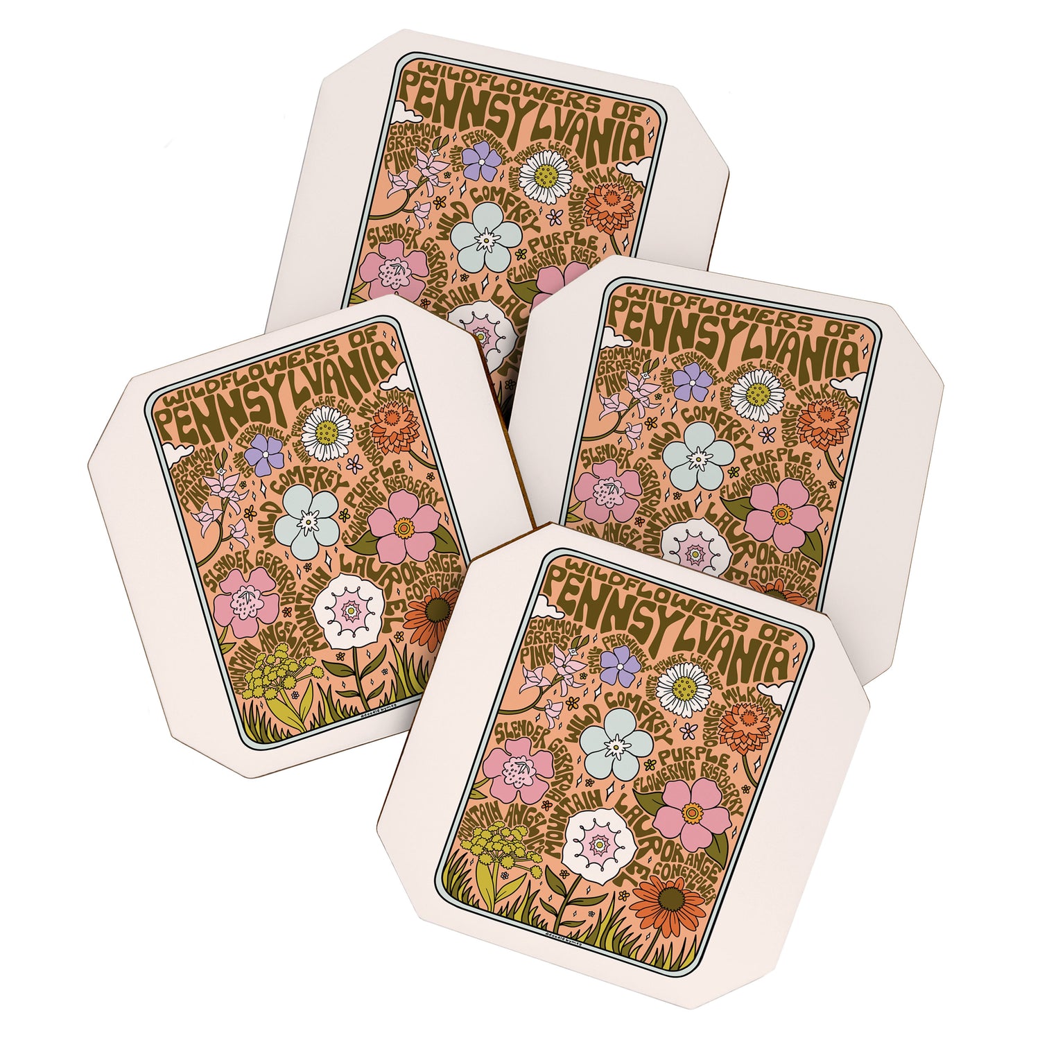 Pennsylvania Wildflowers Coaster Gallery Image 1