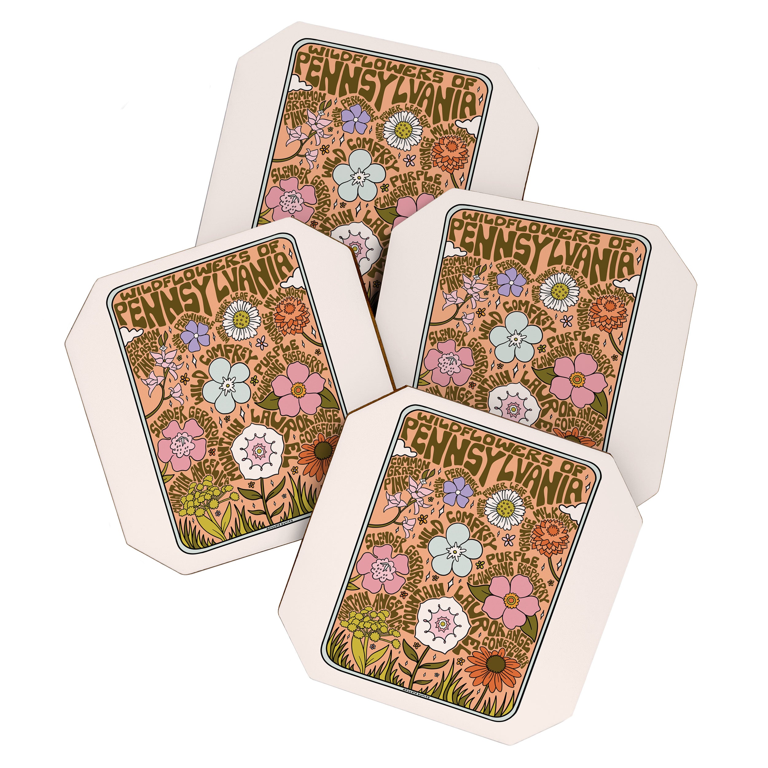 Pennsylvania Wildflowers Coaster Gallery Image 1