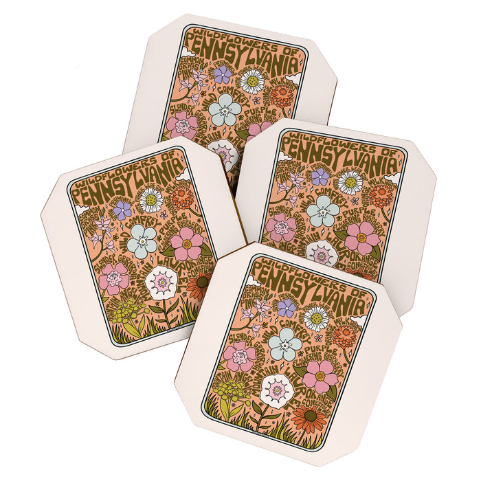 Pennsylvania Wildflowers Coaster Gallery Image 1