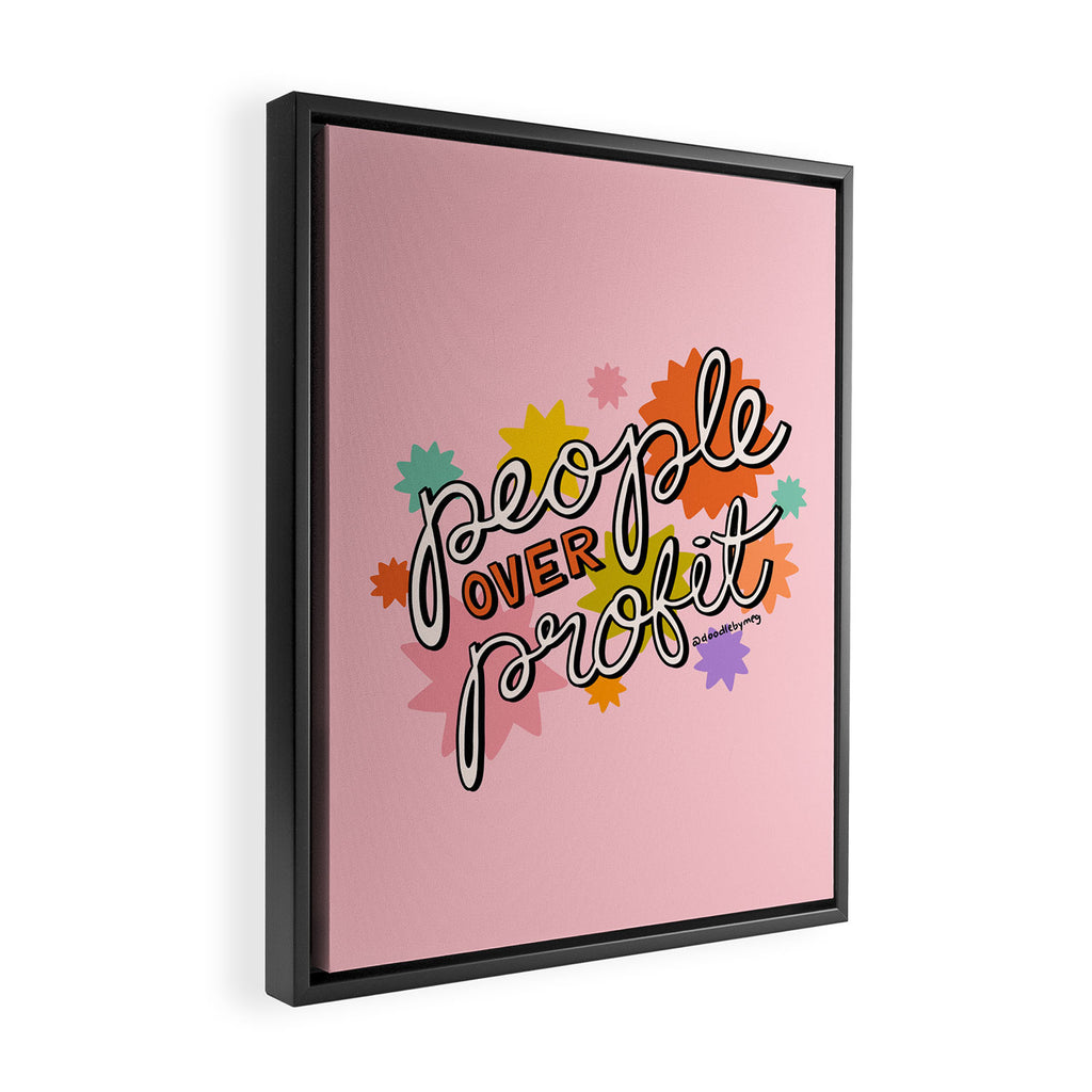 People Over Profit Framed Canvas Print Gallery Image 2