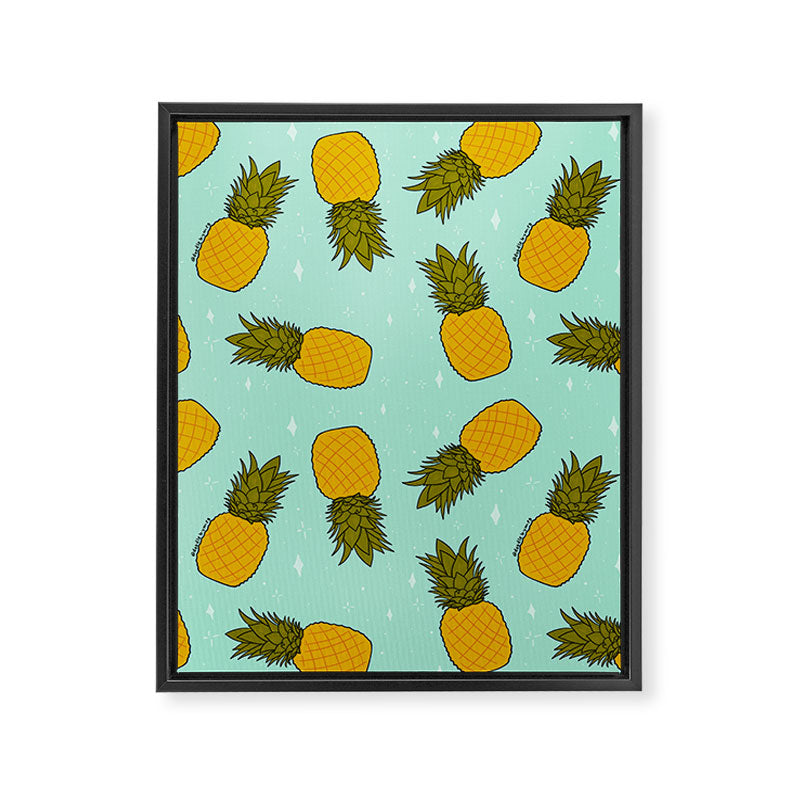 Pineapple Print Framed Canvas Print Gallery Image 8