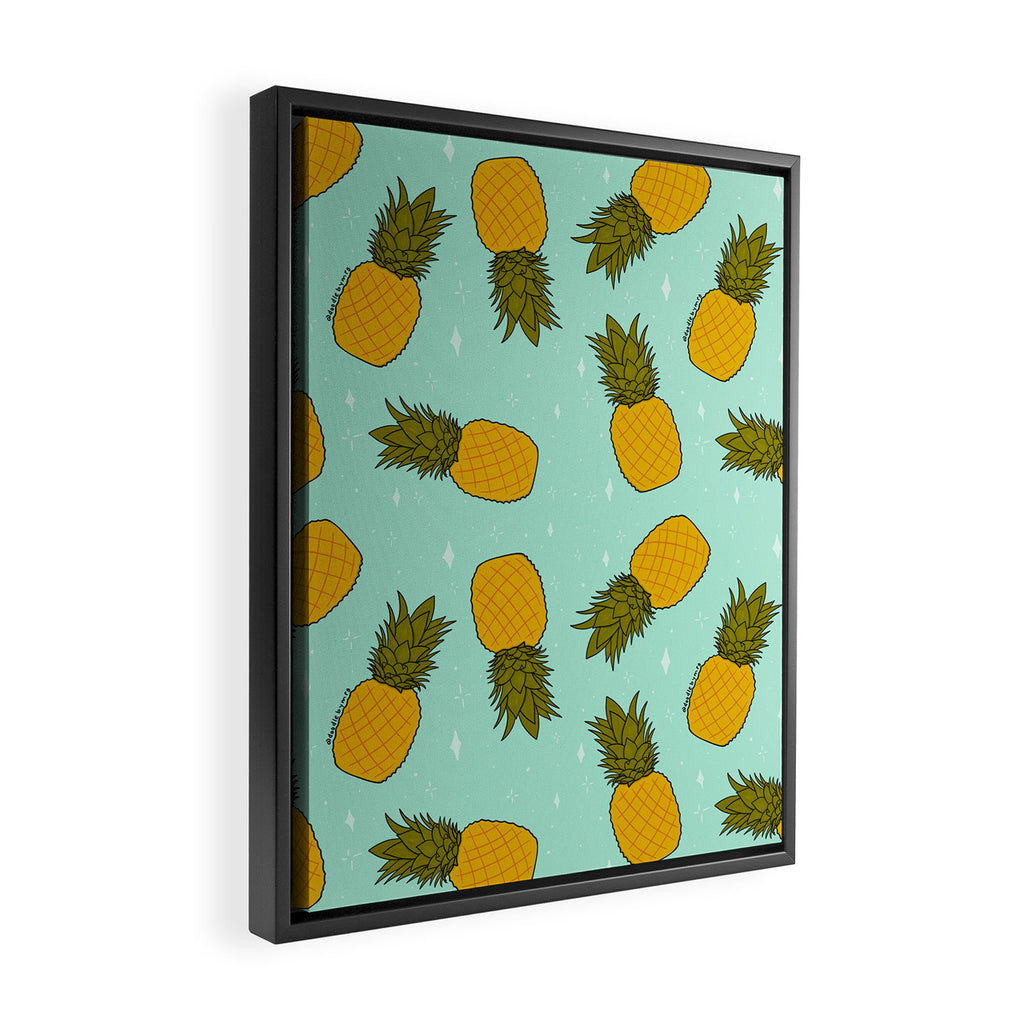 Pineapple Print Framed Canvas Print Gallery Image 2