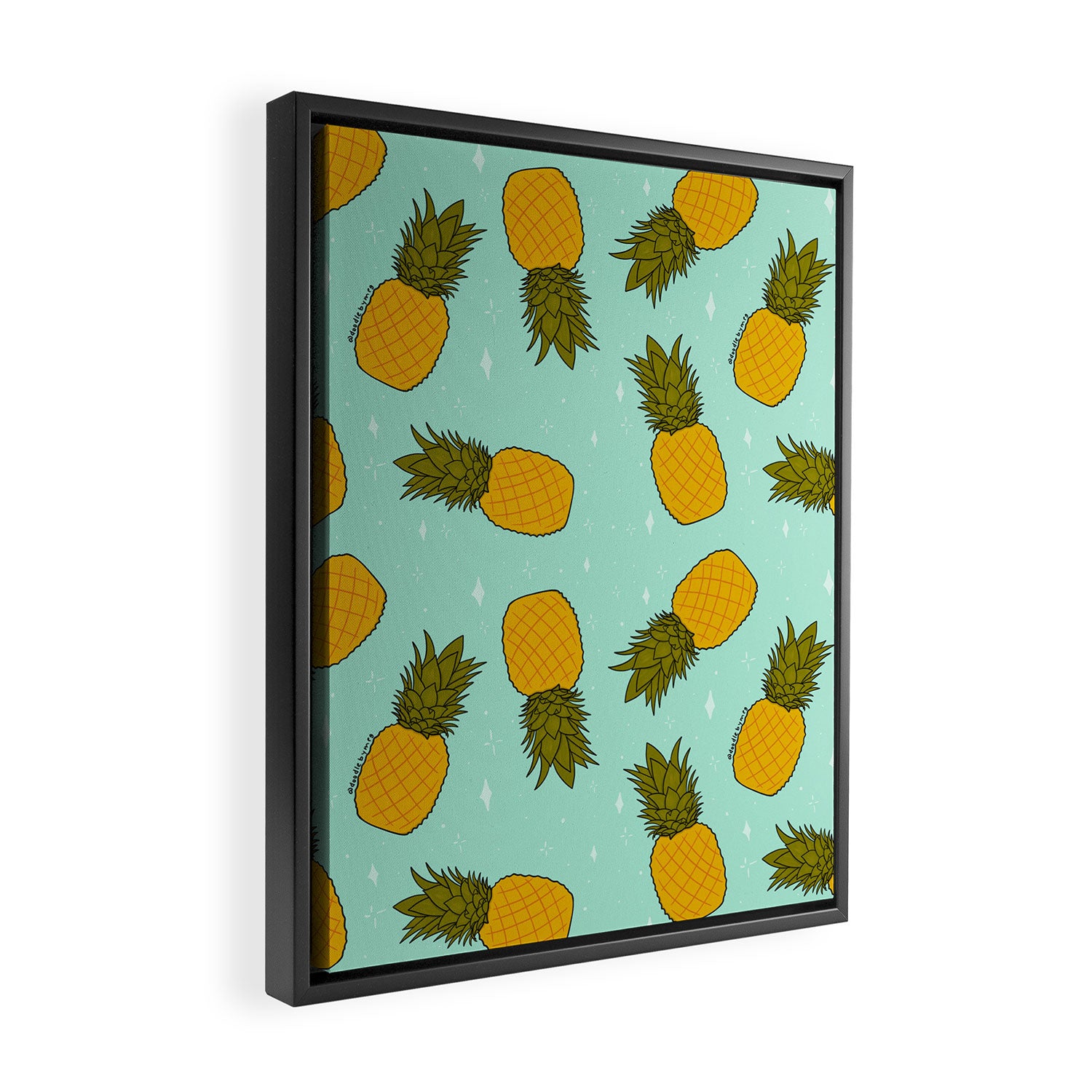 Pineapple Print Framed Canvas Print Gallery Image 2