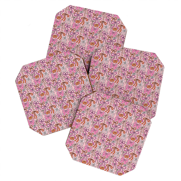 Pink Bow Print Coaster Gallery Image 1